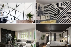 Fekete-fehér festék szoba kialakítása