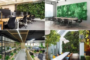Zöld irodai belsőépítészet