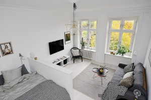Skandináv kis lakás design