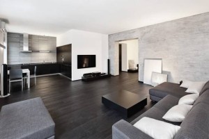 Fekete-fehér modern nappali
